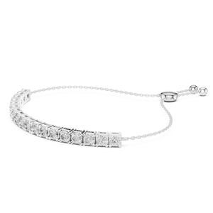 Bracelet ajustable en or massif 14 carats avec diamant naturel certifié IGI, minimaliste, luxueux, coupe brillante, pour femmes - Product Image 2