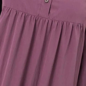 EMuslim-Vestido de oración abaya sólido de una pieza para mujer, ropa islámica holgada de manga larga, cuello redondo, Túnica de Dubái saudí turca - Product Image 6