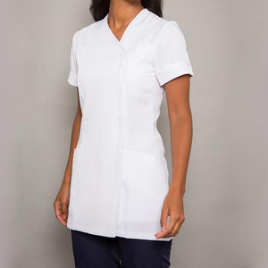 Limpieza túnica limpiador túnica niñas ropa de trabajo belleza Spa peluquería salón túnica Top mujeres Hotel personal uniformes - Product Image 6