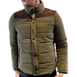 Quality Custom Hooded Padded <b>Quilted</b> Puffer Jacket Canvas Waterproof Winter <b>Wool</b> Filled Front Logo for Work - Product Image 6