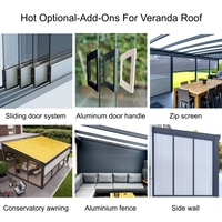 Toldo para Exteriores, Estructura de Aluminio, Invernadero, Pérgola, Terraza, Cubierta de Aluminio, Veranda con Techo de Policarbonato