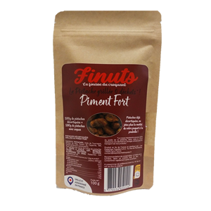 Pistachos Secos Tostados con Chile Picante, Artesanales Franceses Finuts, Alta Calidad, Paquete de 500g, Sin Aceite de Palma, Sin Aditivos, Sabor Intenso - Product Image 1