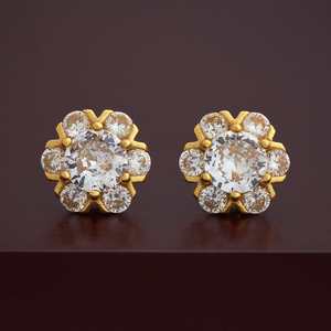 92.5 <b>Silver</b> <b>Stud</b> <b>Earrings</b> Cute Religious Diamond Flower Design for Wedding or Gift Model No. 183022 - Product Image 4