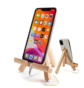 Handmade Wooden Easel Phone Stand - Tablet Holder Canvas Style (Light) Stand for iPad Compatible with All Mobile Phones Wooden