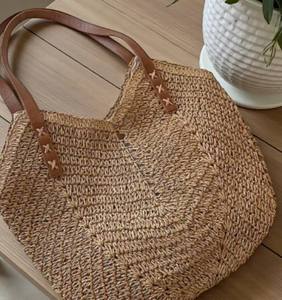 Summer Straw Bag for Women | Rattan Woven Shoulder <b>Handbag</b> | Hollow Raffia <b>Crochet</b> Beach Tote Casual <b>Handbag</b> - Product Image 1