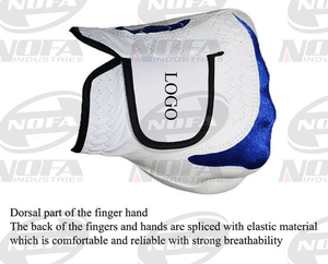 Guantes de golf antideslizantes transpirables deportivos de piel de cordero de PU para hombre con logotipo personalizado de fabricante OEM, paquete individual con logotipo personalizado para mano izquierda y derecha - Product Image 5