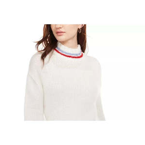Maglione Corto a Collo Alto Bianco da Donna Planet Gold, Tessuto Sottile Traspirante, Taglia Grande per Uso Invernale e Autunnale - Product Image 2