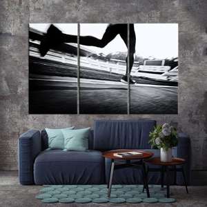 Toile imprimée motivante : élégante décoration murale pour les amateurs de sport, 3P : encadrée - Product Image 1