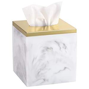 Distributeur de mouchoirs en papier en résine de luxe fait à la main boîte à mouchoirs de table noire qualité supérieure avec logo personnalisé meilleure option de vente en gros - Product Image 2