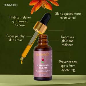 Turmeric Face Oil for Brightening & Blemish Clearing-<b>Kumkumadi</b> <b>Tailam</b> 30ml for Combination/Dry/Normal/Oily Skin Female Use - Product Image 3