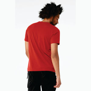 Camiseta de manga corta Airlume Unisex, Camiseta de algodón peinado y anillo, 52% poliéster, 32, 48% oz, mezcla roja sólida, CVC, 4,2 - Product Image 3