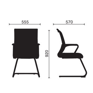 Modern Metal Armless Office Chair with Steel <b>Frame</b> & Mesh Back Stacking Design for Home & School Use (HOM1016-03) - Product Image 2