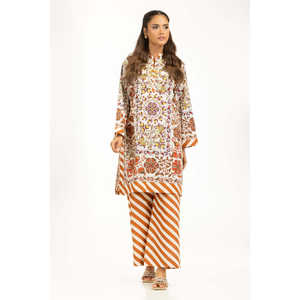 Conjunto de Dos Piezas Estilo Bohemio para Mujer, Color Beige, Estampado Cambric, por Encima de la Rodilla, para Primavera/Verano - Product Image 3