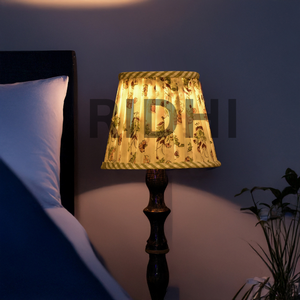 Pantalla de Lámpara de Algodón con Estampado Floral Amarillo Jazmín, Hecha a Mano en India, Decoración de Interiores para el Hogar, Lujo Artesanal - Product Image 5