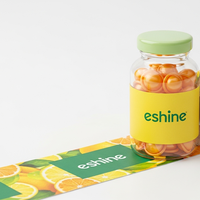 Rouleau d'autocollants brillants imperméables personnalisés pour la promotion des produits alimentaires, emballage de suppléments nutritionnels, adhésif vinyle