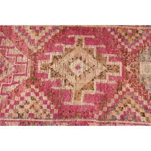 2.6x11.2 ft Rug, Vintage Turkish Rug, <b>Red</b> Herki <b>Wool</b> Rug - Product Image 5