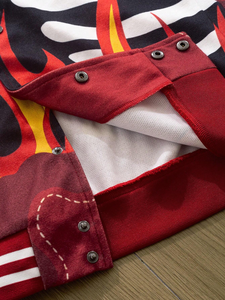 แจ็คเก็ตบอมเบอร์สไตล์ไฮสตรีทสำหรับผู้ชาย  โลโก้ด้านหน้า กันน้ำ กันลม  แบบซับลิเมชั่น  สำหรับฤดูหนาว - Product Image 3