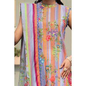 Traje de Chifón de 3 Piezas para Mujer, Sin Costuras, Transpirable, Estampado, con Bordado, Diseño Multi-Opción - Product Image 2