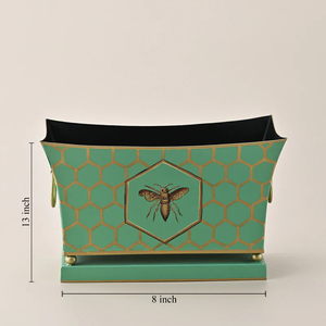 Eco Friendly Metal Hand Painted <b>Waste</b> <b>Bin</b> Decorative Indoor Bedroom Office Home Accent Skilled Durable Elegant - Product Image 2