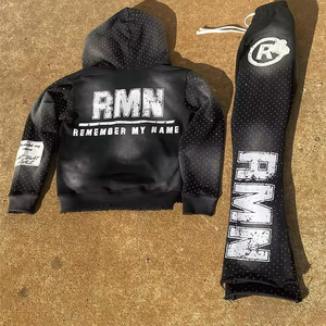 Designer Sportswear <b>Tracksuits</b> Custom Y2K Hoodies <b>Tracksuit</b> Wholesale Custom Luxury High Quality Full Fleece Customized Logo - Product Image 2