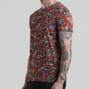 T-shirts pour hommes en coton durable, respirants, style décontracté, avec imprimé floral, service OEM disponible, Pakistan - Product Image 4
