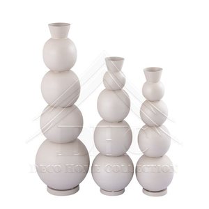 Ensemble de vases modernes en métal doré à sphères empilées, pot à fleurs géométrique de luxe en fer, décoration nordique pour la maison, grand vase boule pour mariage - Product Image 6