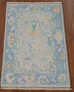 Alfombra con nudo hecha a mano Oushak de lana de alta calidad con nuevo diseño moderno patrón abstracto para sala de estar y dormitorio - Product Image 1