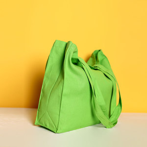 ถุงผ้าฝ้ายธรรมดาที่มีด้ามยาวถุงช้อปปิ้งสำหรับผักและผลไม้ - Product Image 2