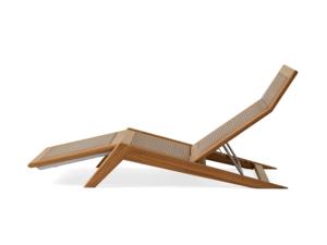 Chaise longue extérieure moderne en bois de teck et osier de qualité supérieure pour les hôtels et les villas - Product Image 2