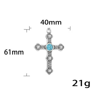 yunnique Unique Punk Retro Trendy Multi-Colored <b>Titanium</b> Steel Eye Cross-Shaped Pendant Stainless Steel Pendant - Product Image 3