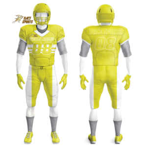 ชุดเสื้อฟุตบอลอเมริกันเยาวชนแบบกำหนดเอง สีเหลืองและดำ แขนสั้น พิมพ์ลาย ชุดกีฬา - Product Image 5