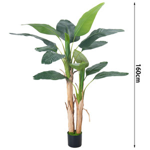 ต้นกล้วยปลอมพร้อมกระถาง ต้นกล้วยเทียมสูง ต้นไม้ประดับพื้นปลอม 3 กิ่ง สำหรับตกแต่งบ้านและสำนักงาน - Product Image 2