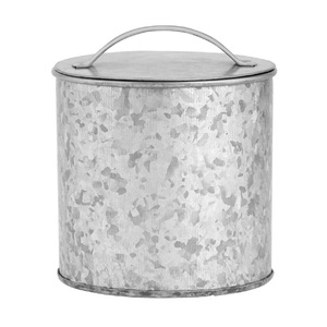 Recipiente redondo galvanizado Contenedor de diseñador hecho a mano de calidad superior Recipiente de metal terminado personalizado al por mayor - Product Image 3