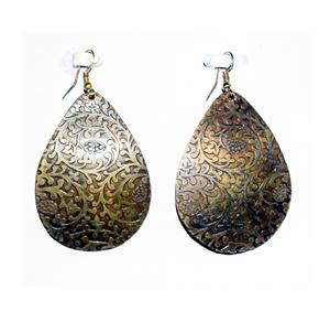 Boucle d'oreille en laiton métallique faite à la main avec finition mate - article tendance ici - vente chaude - Product Image 3