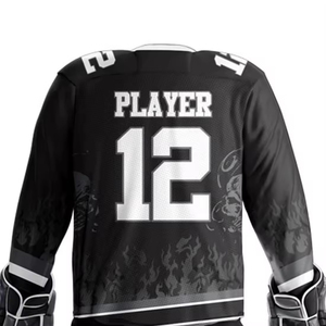 Precio al por mayor, uniforme de hockey sobre hielo de entrenamiento deportivo informal, logotipo personalizado, nombre del equipo, 100% poliéster, transpirable, de secado rápido, Pakistán - Product Image 5