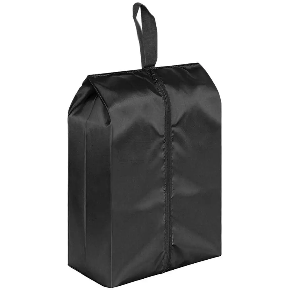 Fashional Reusable Black Non Woven Drawstring Shoe Bag With PVC Window