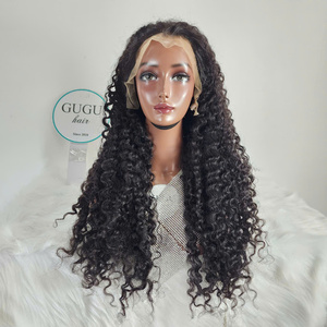 Perruques de cheveux humains vierges birmans vietnamiens bouclés avec dentelle frontale doublement dessinée dans le style birman - Product Image 1