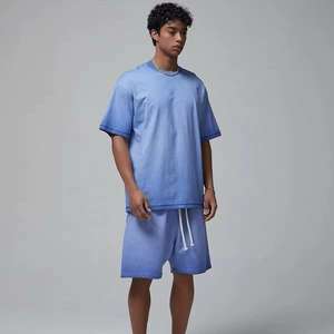 เซตกางเกงขาสั้นผ้าฝ้าย100% วินเทจสำหรับผู้ชายและผู้หญิงเสื้อยืดลำลองไซส์ใหญ่พิเศษระบายอากาศได้ฤดูร้อนออกแบบได้ตามที่ต้องการ - Product Image 2