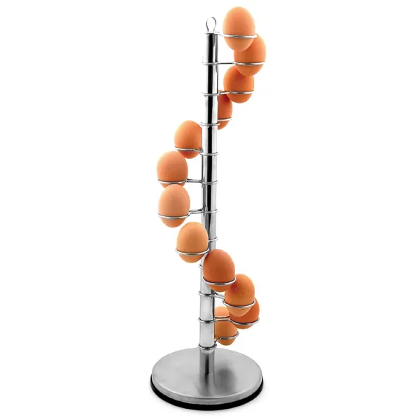 2024 New Arrival Large 12 Cups Spiral Egg Holder Spiral Egg Tower Stainless Steel Egg Holder Customized Design and Shape