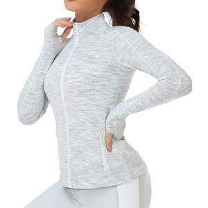 Venta al por mayor de las mujeres de desgaste activo de manga larga de Yoga Top chaqueta de cremallera completa Slim Fit Gym Fitness Chaquetas - Product Image 3
