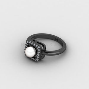 Anillo de Boda de Plata de Ley 925 Auténtica de Alta Calidad con Perla de Agua Dulce y Oro Vermeil de 18k, Estilo Bohemio, 7mm, para Mujer, Ideal para Fiestas - Product Image 4