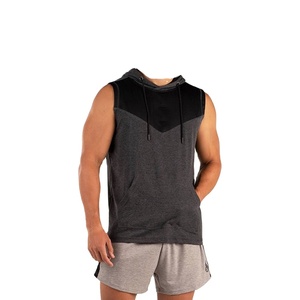 Sweat à capuche à manches courtes pour homme, vêtement d'été léger et de couleur unie, vente en gros - Product Image 6