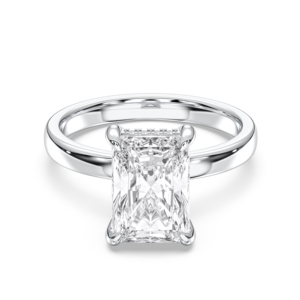 3.19 Carat E-F/VVS-VS Moissanite Radiant & Forme Ronde Diamant Prong Set Solitaire Bague de Fiançailles pour Femme en Argent - Product Image 6
