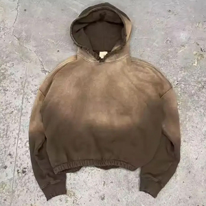 Felpa con Cappuccio da Uomo di Alta Qualità, Vestibilità Regolare, Stile Vintage, Traspirante, con Stampa Sportiva, Motivo Tinta Unita, <span class=keywords><strong>Abbigliamento</strong></span> Invernale 340g - Product Image 1