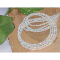 Perles Rondelles Lisses en Opale de Feu Éthiopienne Grade AAA, Diamant Naturel Blanc, Bijoux de Luxe Éclatants pour la Fabrication, Vente en Gros en Vrac