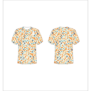 Men's Short Sleeve O-Neck <b>T</b> <b>Shirt</b> With <b>Orange</b> Blue Dot Pattern Casual Regular Fit Trackstar OEM Private Label TSI-G05-P0708 - Product Image 1