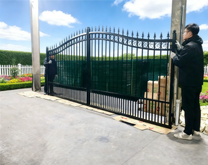 Wholesale <strong>Modern</strong> House Exterior <strong>Entrance</strong> Wrought Iron Driveway <strong>Gate</strong> 16ft 20ft Decorative Metal <strong>Gate</strong> Horse <strong>Design</strong> - Product Image 1