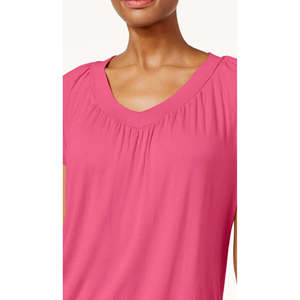 T-Shirt Blouson da Donna Taglia XX-Large della Collezione JM, in Tessuto Traspirante di Poliestere Lavorato a Maglia, Colore Rosso - Product Image 2