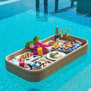 Plateau flottant pour piscine en poly rotin fabriqué au Vietnam, panier de service pour les fêtes - Product Image 2