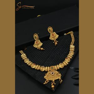 Ssumaira trae joyería artificial tradicional pakistaní conjunto de collar RAJWARI tradicional - Product Image 2